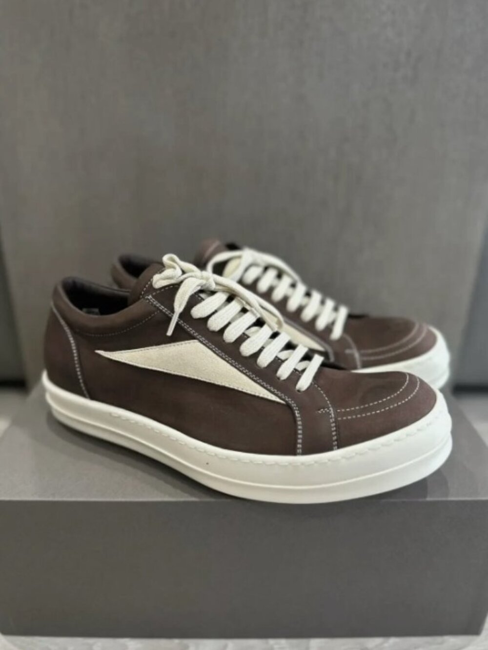 RICK OWENS VINTAGE SNEAKER BROWN LUXOR FW23 42